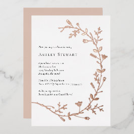 Roos Gold Foil Vine Scroll Vrijgezellenfeest Folie Uitnodiging