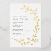 Roos Gold Foil Vine Scroll Vrijgezellenfeest Folie Uitnodiging (Voorkant)