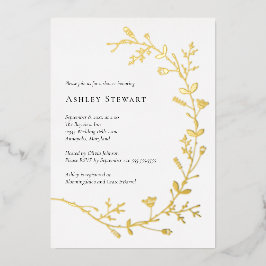 Roos Gold Foil Vine Scroll Vrijgezellenfeest Folie Uitnodiging