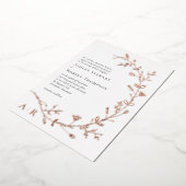 Roos Gold Foil Vine Scroll Wedding Invitation Folie Uitnodiging (Gedraaid)