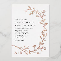 Roos Gold Foil Vine Scroll Wedding Invitation
