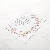 Roos Gold Foil Vine Scroll Wedding Invitation Folie Uitnodiging (Gedraaid)