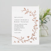 Roos Gold Foil Vine Scroll Wedding Invitation Folie Uitnodiging (Staand Voorkant)
