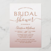 Roos Gold Foil Vrijgezellenfeest Folie Uitnodiging (Voorkant)