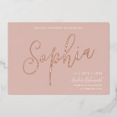 Roos Gold Foil Vrijgezellenfeest Folie Uitnodiging (Voorkant)