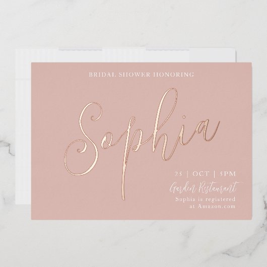 Roos Gold Foil Vrijgezellenfeest Folie Uitnodiging (Envelop)