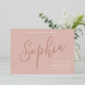 Roos Gold Foil Vrijgezellenfeest Folie Uitnodiging (Staand Voorkant)