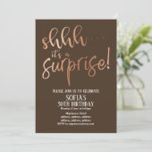 Roos Gold Foil , wat een verrassingsfeest is Kaart (Staand voorkant)