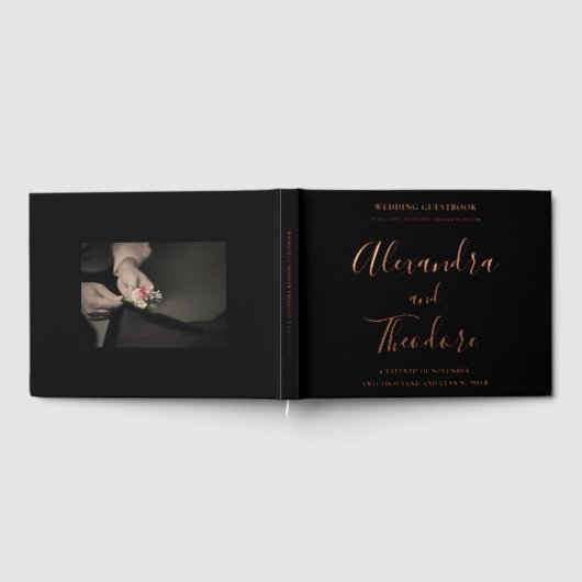 Roos Gold Foil Wedding Guestbook Gepersonaliseerd Gastenboek (Volledig)