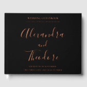 Roos Gold Foil Wedding Guestbook Gepersonaliseerd Gastenboek (Voorkant)