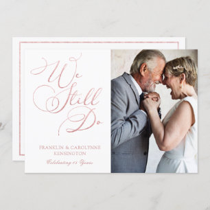 Roos Gold Foil Wedding Jubileum Vow Renewal Kaart