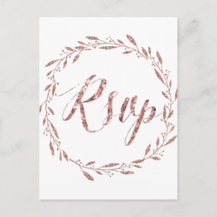 Roos Gold Foil Wedding RSVP Briefkaarten Wreator