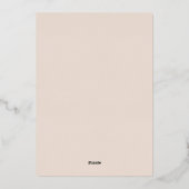 Roos Gold Foil Wildflower Wedding Folie Uitnodiging (Achterkant)