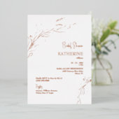 Roos Gold Foliage Vrijgezellenfeest Roos Gold Folie Uitnodiging (Staand Voorkant)