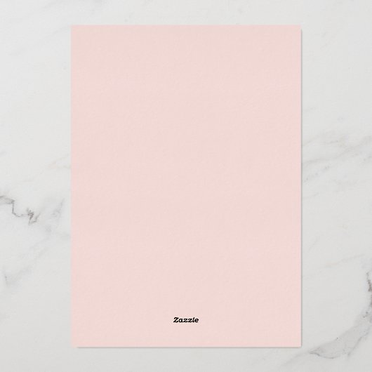 Roos Gold Folie & Blush Pink Princess Baby shower Folie Uitnodiging (Achterkant)