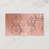 Roos Gold Folie Damask Achtergrond Metallic Shiny Visitekaartje (Achterkant)