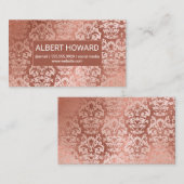 Roos Gold Folie Damask Achtergrond Metallic Shiny Visitekaartje (Voorkant / Achterkant)