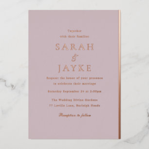 Roos Gold Folie Elegant Modern Wedding Uitnodiging