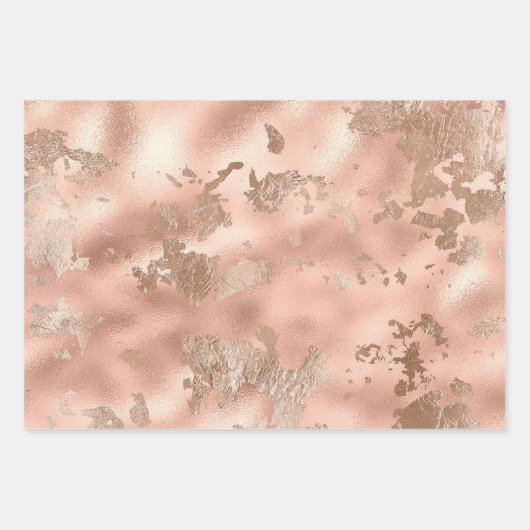 Roos Gold Folie en Glitter Pattern Wrapping Paper (Voorkant 2)