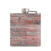 Roos Gold Folie en Rustic Wood Monogram & Initiaal Heupfles (Achterkant)