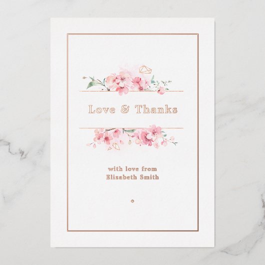 Roos Gold Folie Feestdagenkaart (Voorkant)