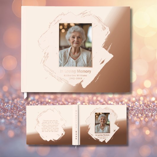 Roos Gold Folie Funeral Gastboek Foto Elegant Gastenboek