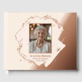 Roos Gold Folie Funeral Gastboek Foto Elegant Gastenboek (Voorkant)