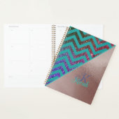 Roos Gold Folie Glittery Chevron Blauwgroen Green  Planner (Display)