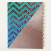 Roos Gold Folie Glittery Chevron Blauwgroen Green  Planner (Achterkant)