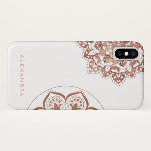 Roos Gold Folie Indian Mandala Monogram Naam Case-Mate iPhone Case (Achterkant (horizontaal))