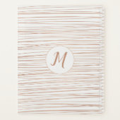 Roos Gold Folie Modern Monogram Naam Student Planner (Achterkant)