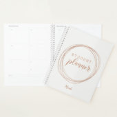 Roos Gold Folie Modern Monogram Naam Student Planner (Display)