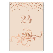 Roos Gold Folie Tortelduifjes Tabel Nummers Kaart (Achterkant)