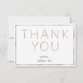 Roos Gold Folie Wedding Bedankt Card (Voorkant)