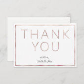 Roos Gold Folie Wedding Bedankt Card (Voorkant / Achterkant)