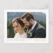 Roos Gold Forever Thankful Weddenfoto Hartelijk da Briefkaart (Voorkant)