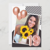 Roos Gold Foto 19e verjaardag Kaart (Voorkant)