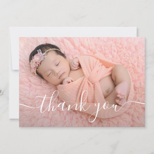 Roos Gold Foto Hartelijk dank Baby shower Baby Gif Bedankkaart (Voorkant)