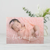 Roos Gold Foto Hartelijk dank Baby shower Baby Gif Bedankkaart (Staand voorkant)