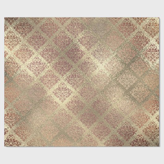 Roos Gold Foxier Champaign glanzend glas Metallic Cadeaupapier (Vlak)