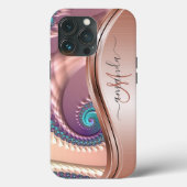 Roos Gold Fractal Handwrite Calligrafie Case-Mate iPhone Case (Achterkant)