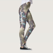 Roos Gold Fractal Patroon Aangepaste naam Leggings (Rechts)