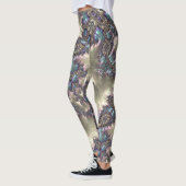 Roos Gold Fractal Patroon Aangepaste naam Leggings (Links)