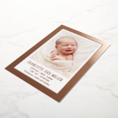 Roos Gold Framed Baby Geboorte Aankondiging Kaart (Gedraaid)