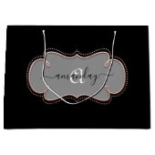 Roos Gold Framed Royal Monogram Name Black Groot Cadeauzakje (Voorkant)