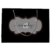 Roos Gold Framed Royal Monogram Name Black Groot Cadeauzakje (Achterkant)