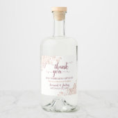 Roos Gold Frills & Burgundy Weddenschap Dank je we Likeurfles Etiket (Voorkant)