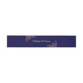 Roos Gold Frills & Navy Elegant Wedding Uitnodigingen Wikkel (Vlak)