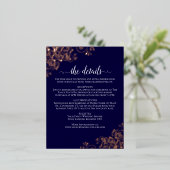 Roos Gold Frills op marinelegant bruiloft - Gegeve Folie Uitnodiging Briefkaart (Staand Voorkant)