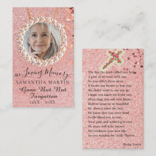 Roos Gold Funeral Memorial Prayer Visitekaartje